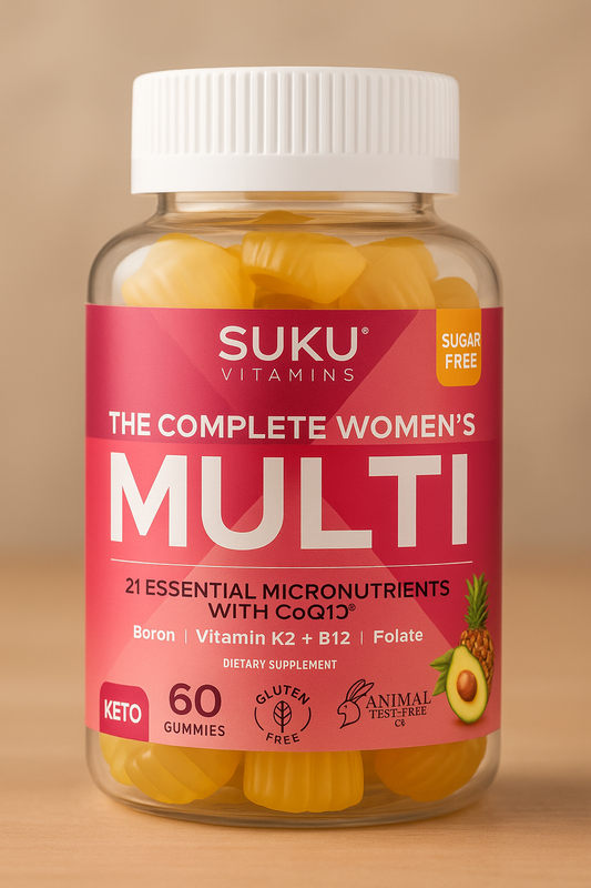 Sugar-Free Women’s Multivitamin Gummies with Peach & Pineapple Flavor — 21 Essential Nutrients for Daily Health, Energy, Im